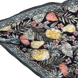 J. Jill Fruit Print Scarf w/Tassels~Diamond Shape